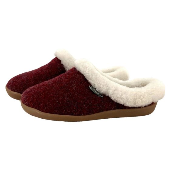 Cosyfeet Women's Mule Slippers Donna Sheepskin US 6 Extra Wide 6E Ruby No Insole - Picture 1 of 9